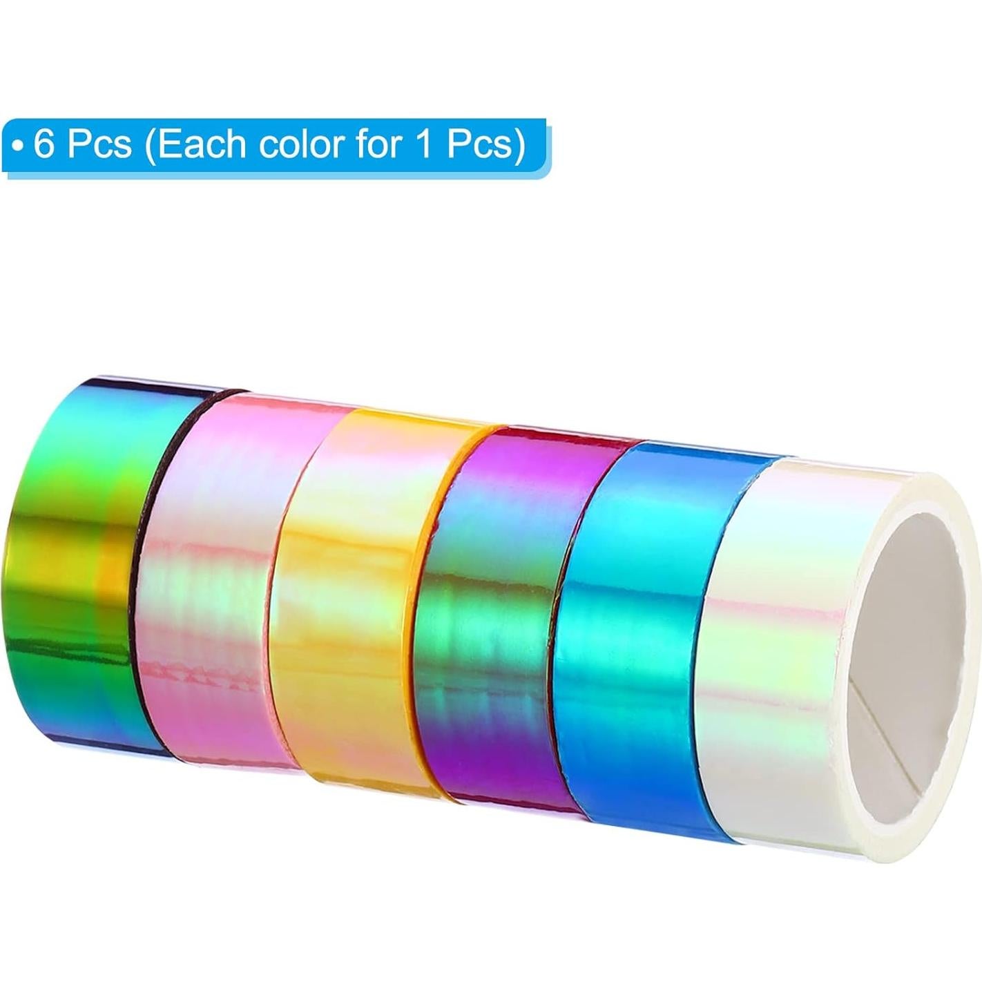 Cinta Metalizada PATIKIL 1.5 cm x 5 m - 6 Rollos Holográficos