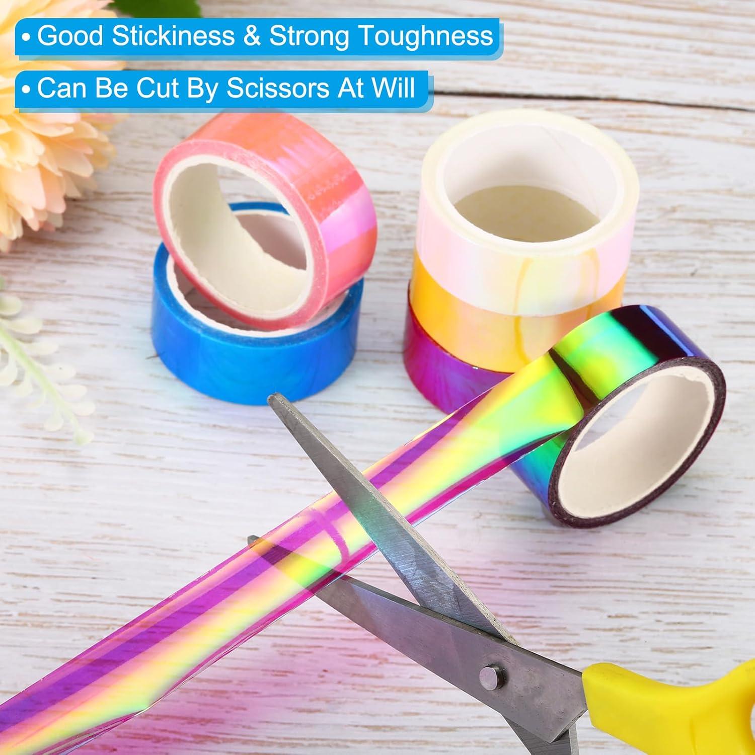 Cinta Metalizada PATIKIL 15 mm x 5 m, 3 Rollos Holográficos Azul