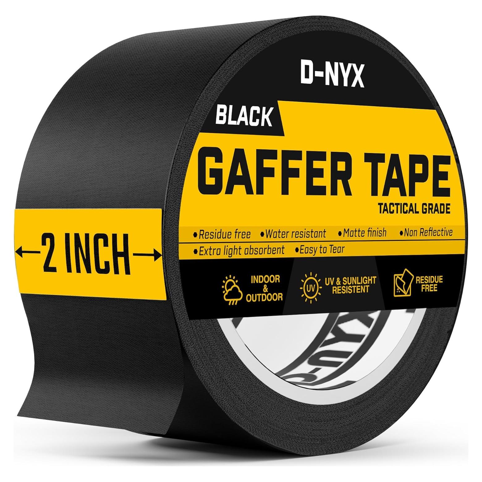 Cinta Gaffer 5 cm x 1 Rollo D-NYX Negra Resistente Sin Residuo