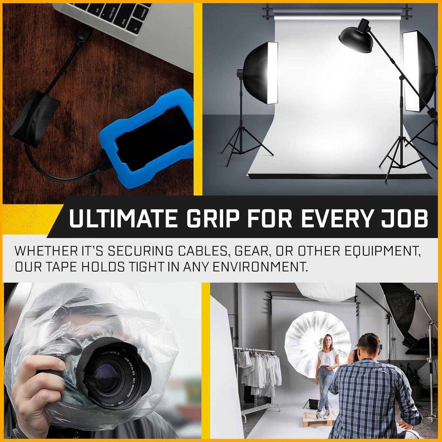 Cinta Gaffer 5 cm x 1 Rollo D-NYX Negra Resistente Sin Residuo