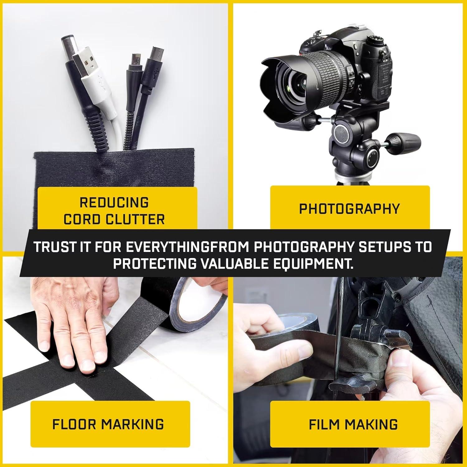 Cinta Gaffer 5 cm x 1 Rollo D-NYX Negra Resistente Sin Residuo