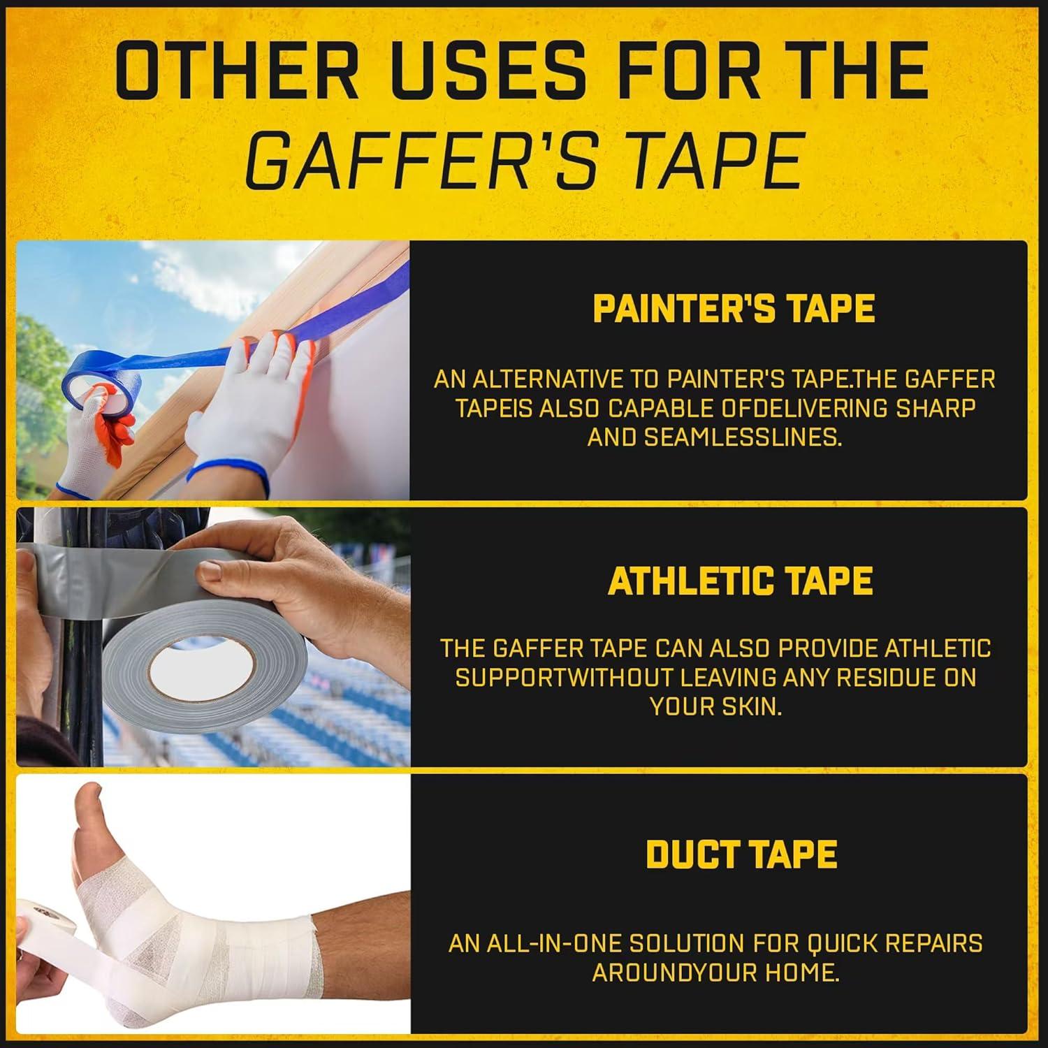 Cinta Gaffer 5 cm x 1 Rollo D-NYX Negra Resistente Sin Residuo