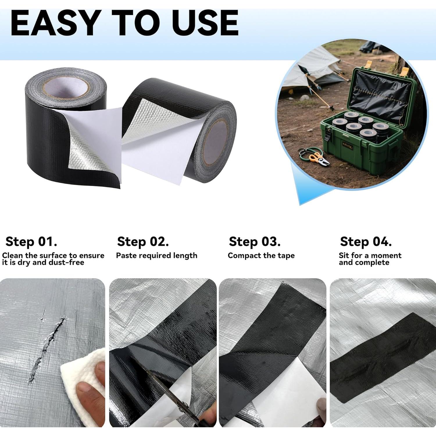 Cinta de Reparación de Toldos Tarpware 7.62 cm x 9.14 m Impermeable