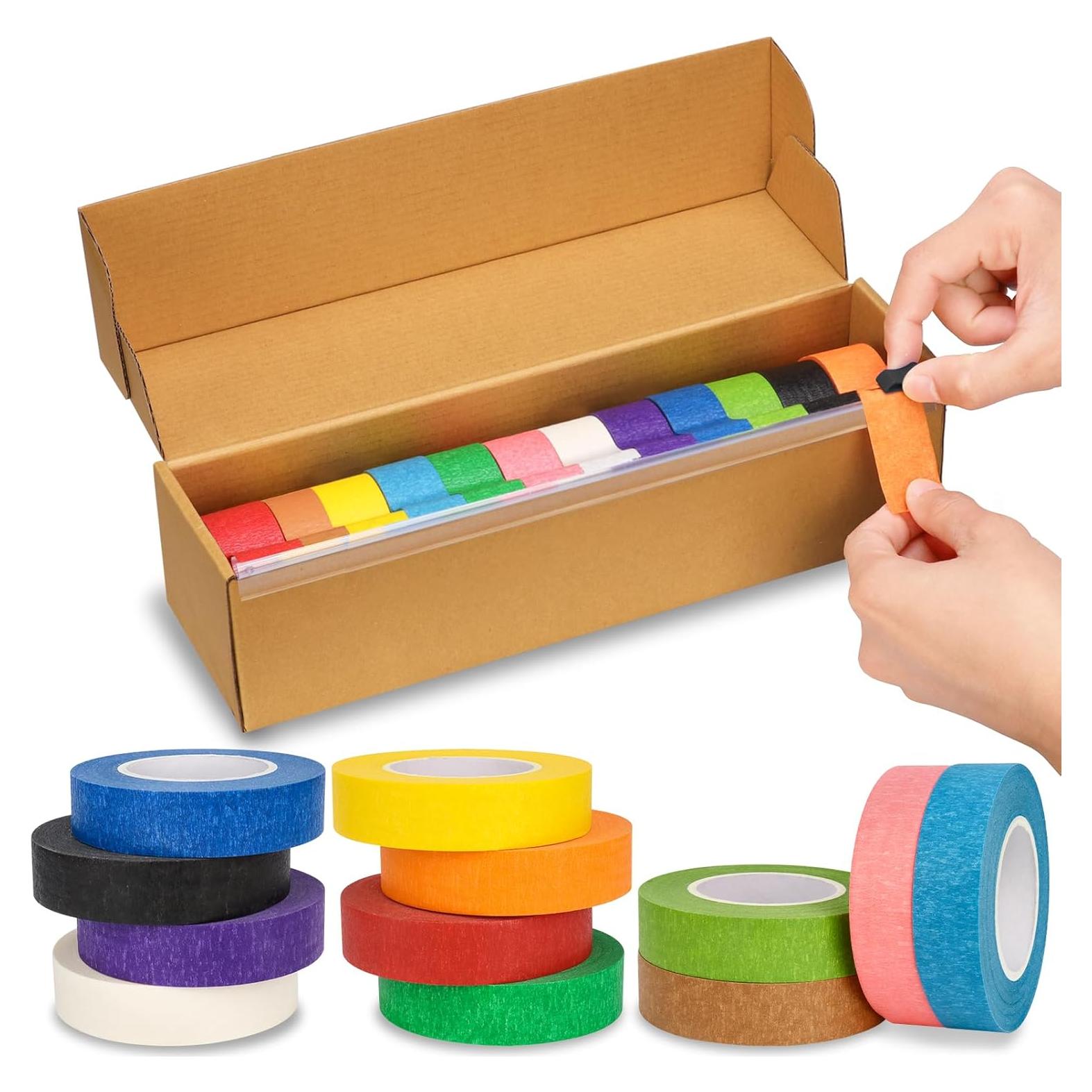 Cinta de Pintor de Colores XUWAIDSGN - 12 Rollos 1.8 cm