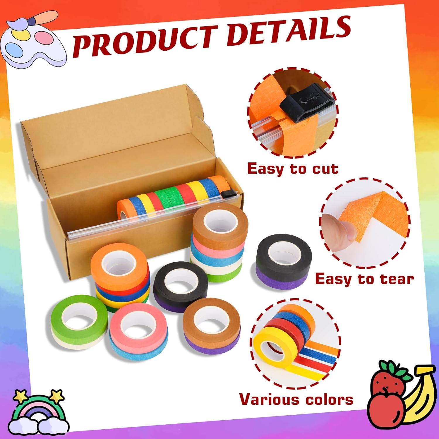 Cinta de Pintor de Colores XUWAIDSGN - 12 Rollos 1.8 cm