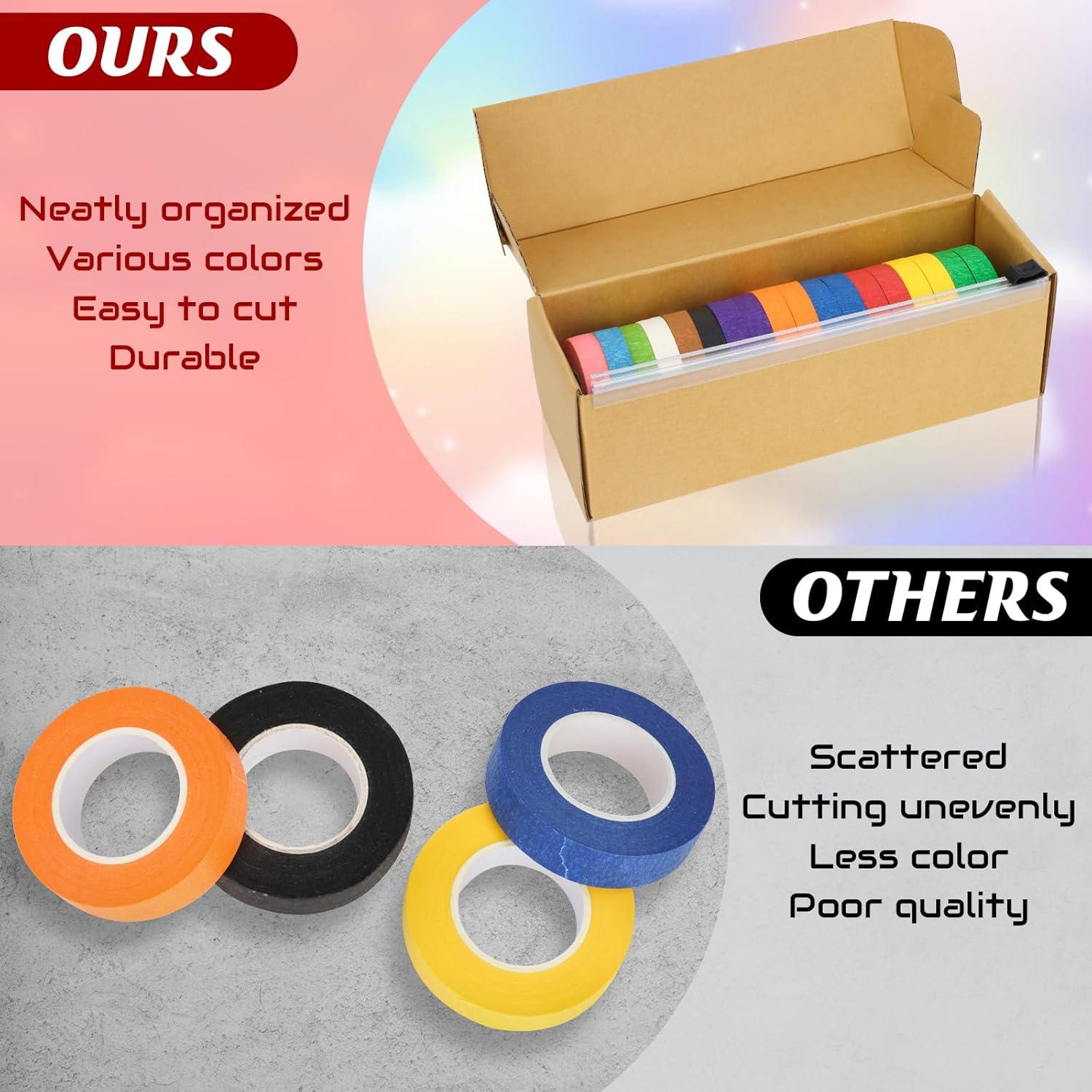 Cinta de Pintor de Colores XUWAIDSGN - 12 Rollos 1.8 cm