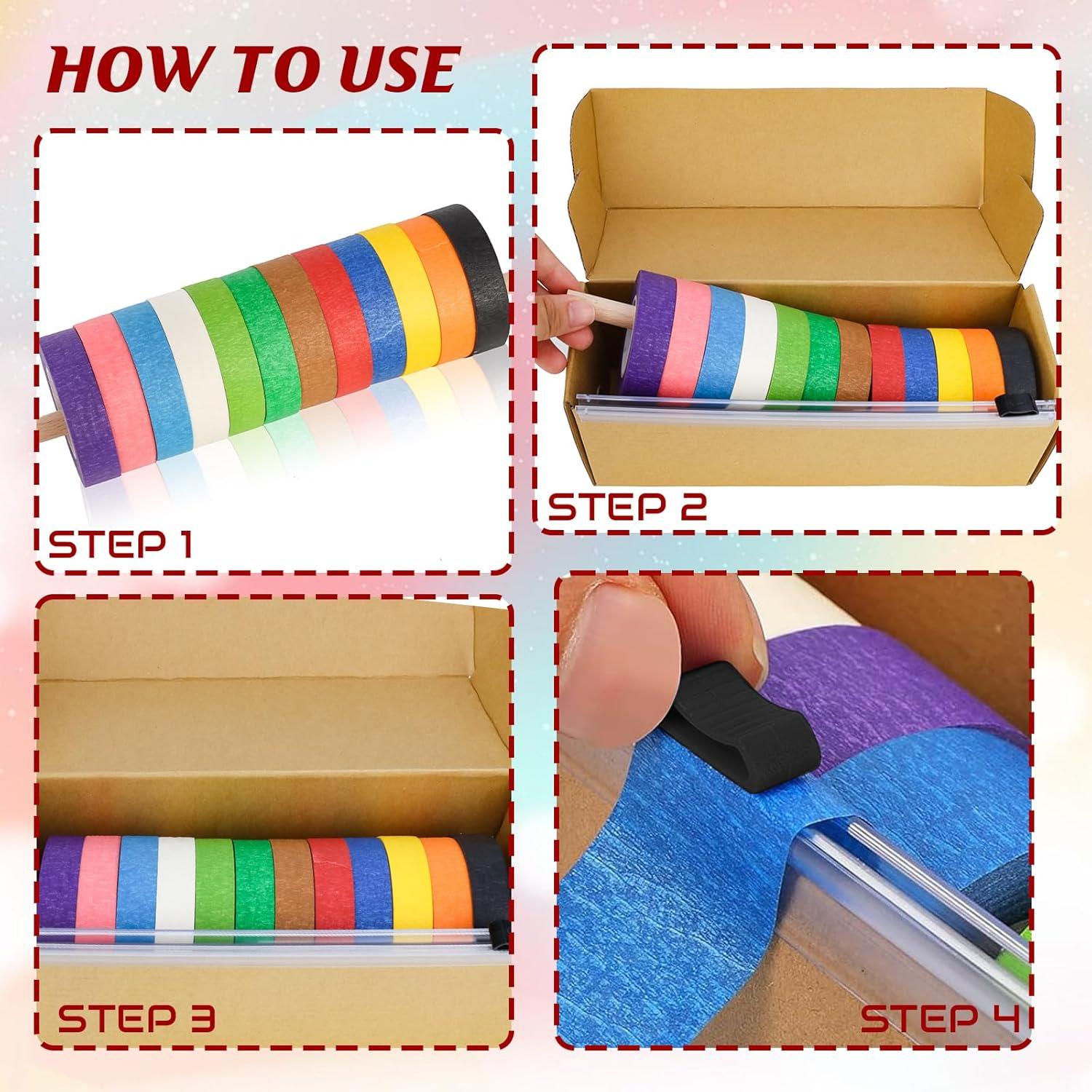 Cinta de Pintor de Colores XUWAIDSGN - 12 Rollos 1.8 cm