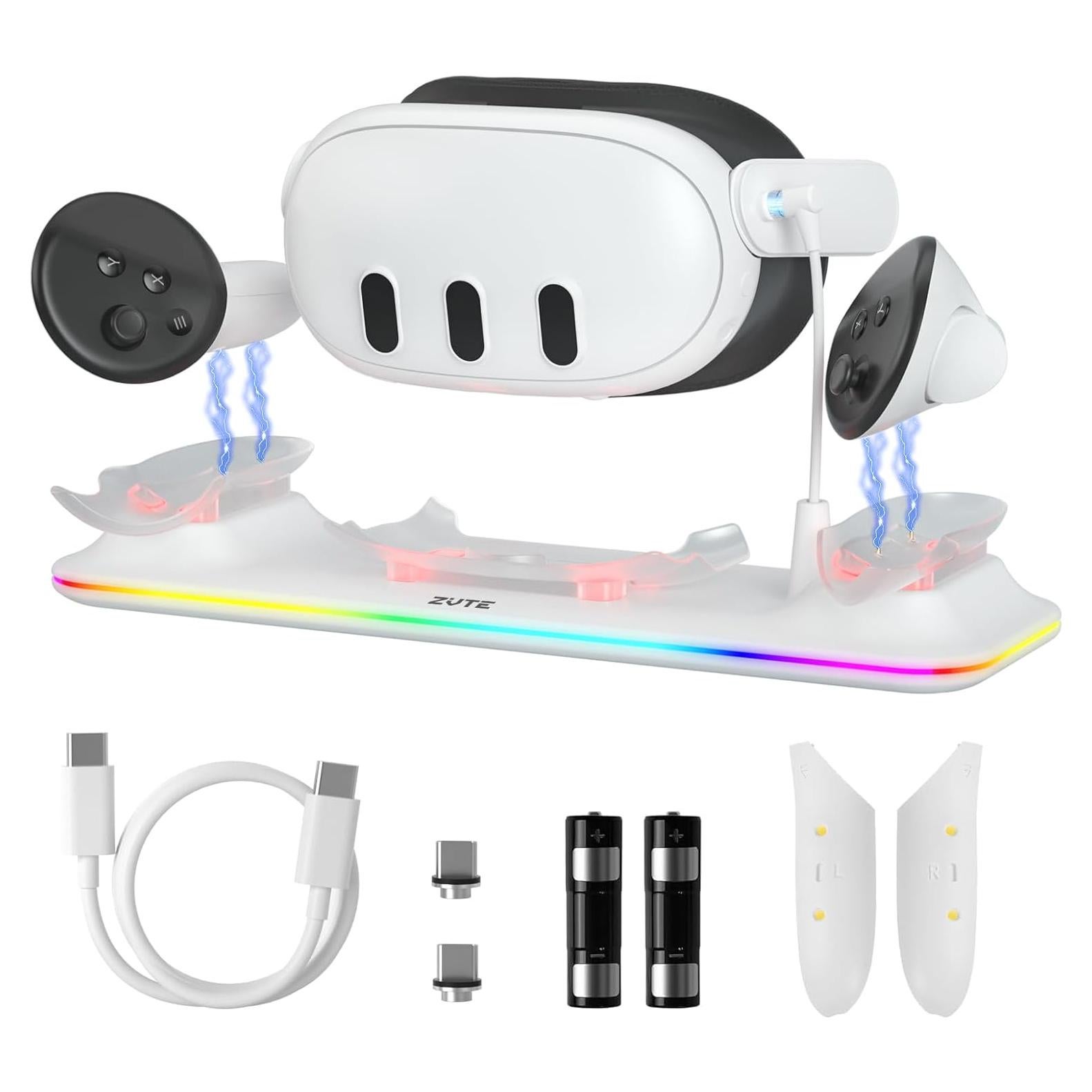 Base de Carga ZVTE para Meta Quest 3 - Carga Rápida y Soporte