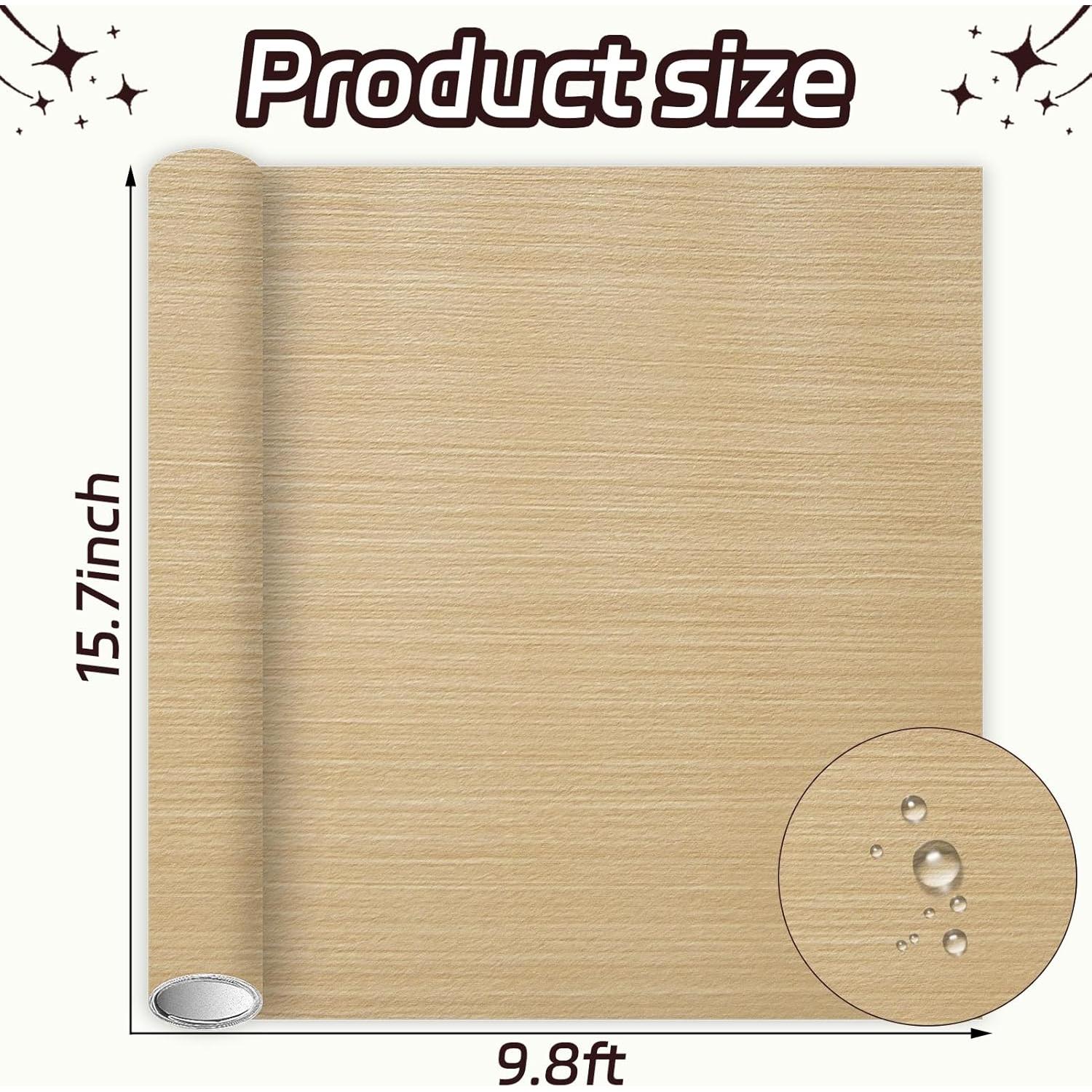 Cinta de Grano de Madera Beige Jinenat 40 cm x 3 m Autoadhesiva