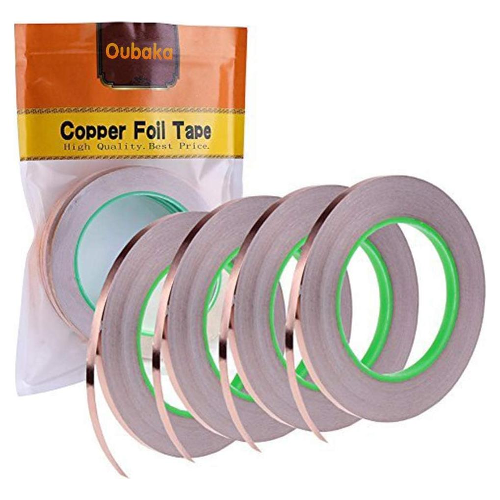 Cinta de Foil de Cobre Oubaka Doble Cara 6.35mm - Paquete de 4