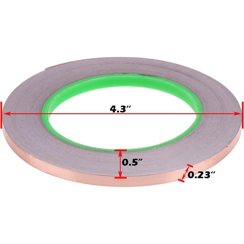 Cinta de Foil de Cobre Oubaka Doble Cara 6.35mm - Paquete de 4
