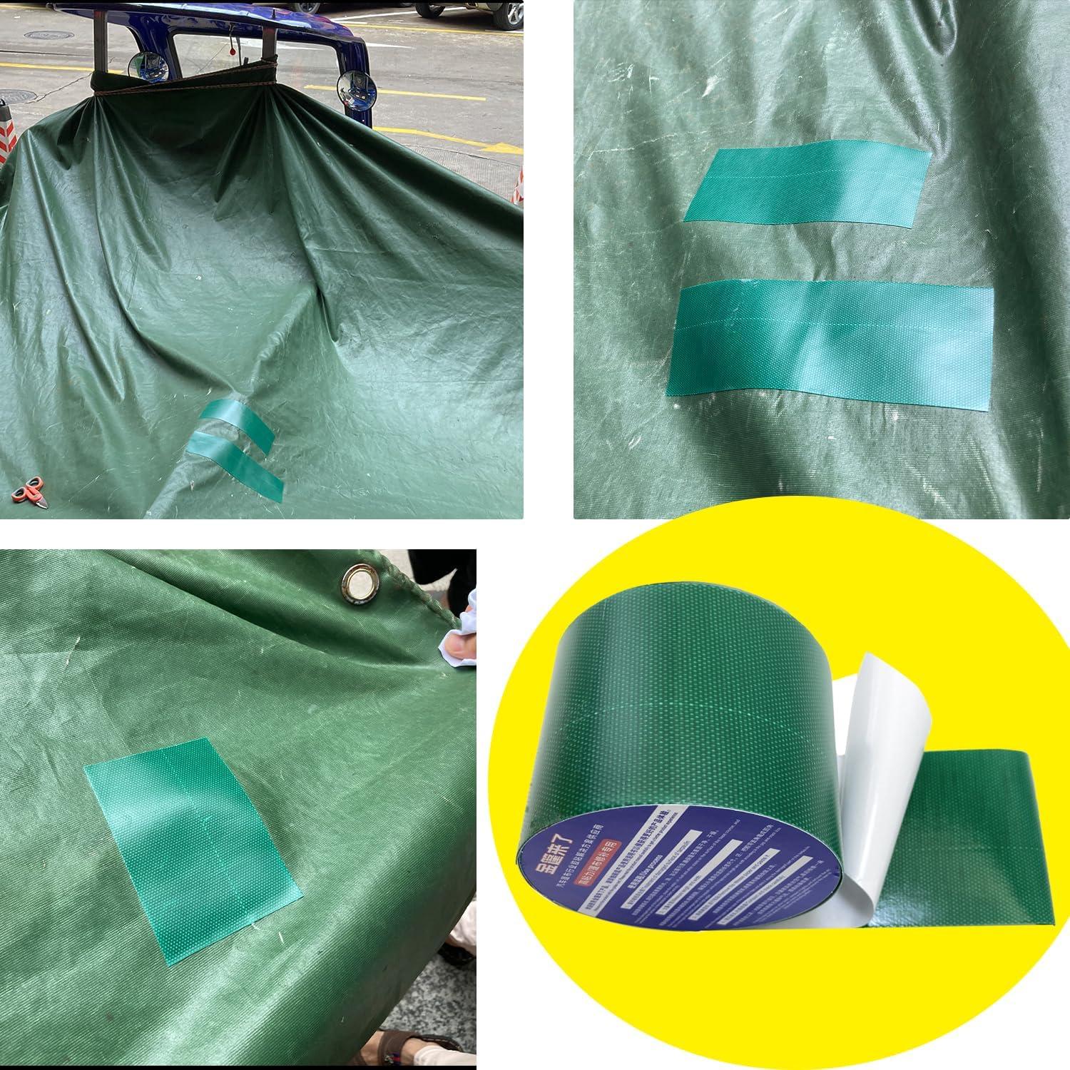 Cinta de Reparación de Lona KAIHENG 8cm x 5m Impermeable Verde