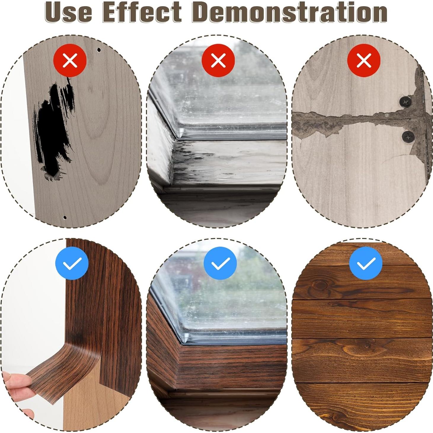 Cinta de Reparación de Madera Qianyu 5 cm x 9.75 m Autoadhesiva