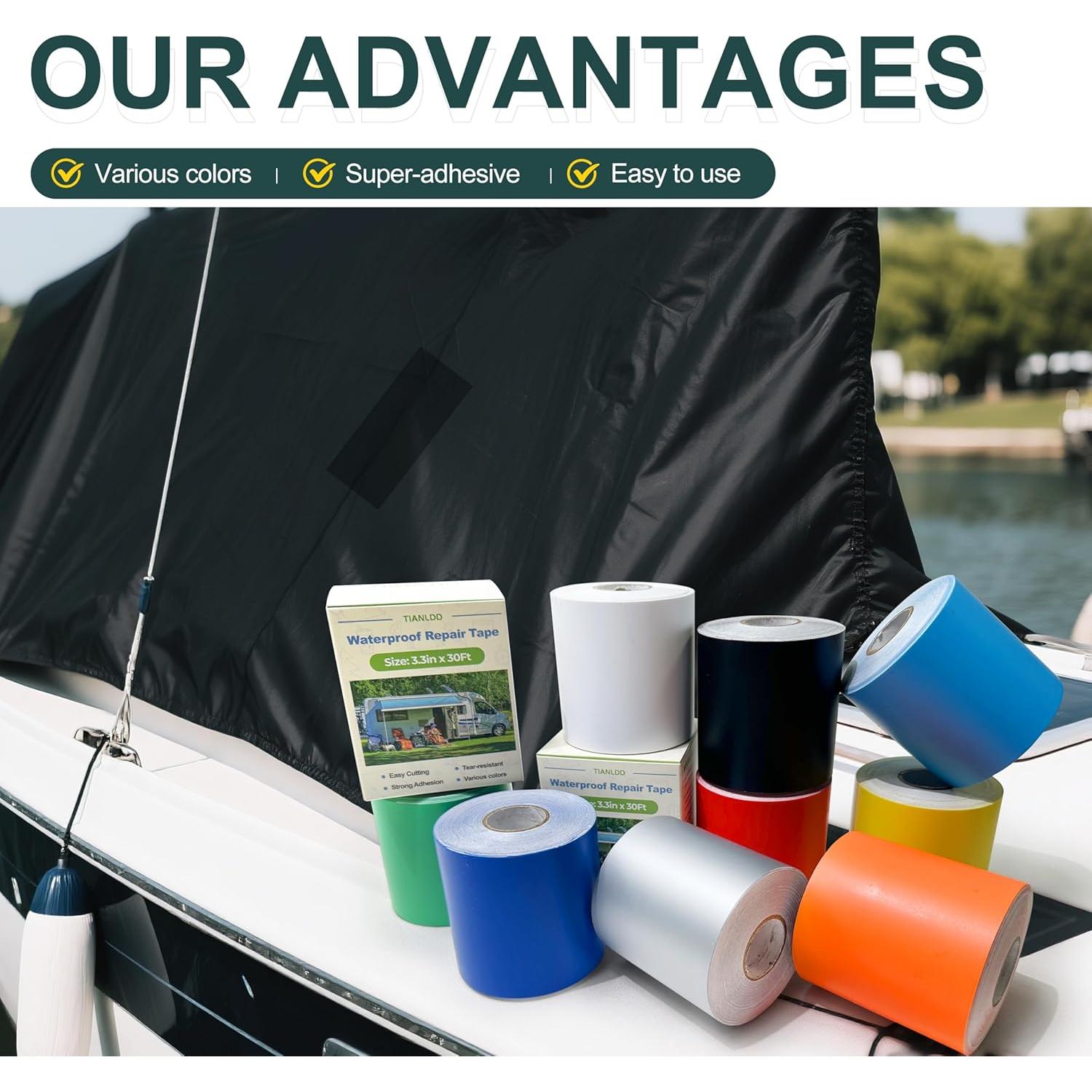 Cinta de Reparación Impermeable TIANLDD 8.38 cm x 9.14 m