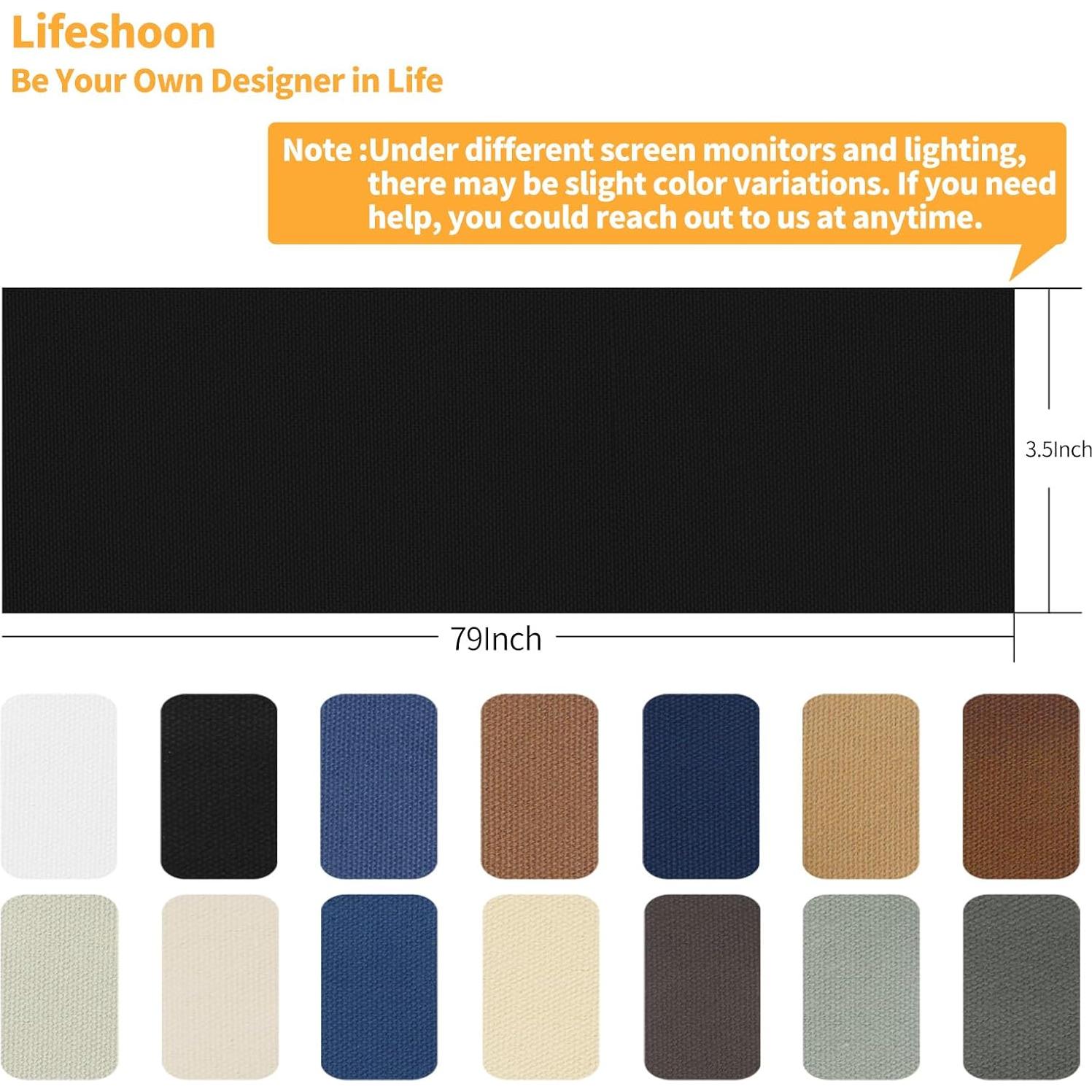 Parche de Tela Autoadhesivo Lifeshoon 8.9x200.7 cm Negro