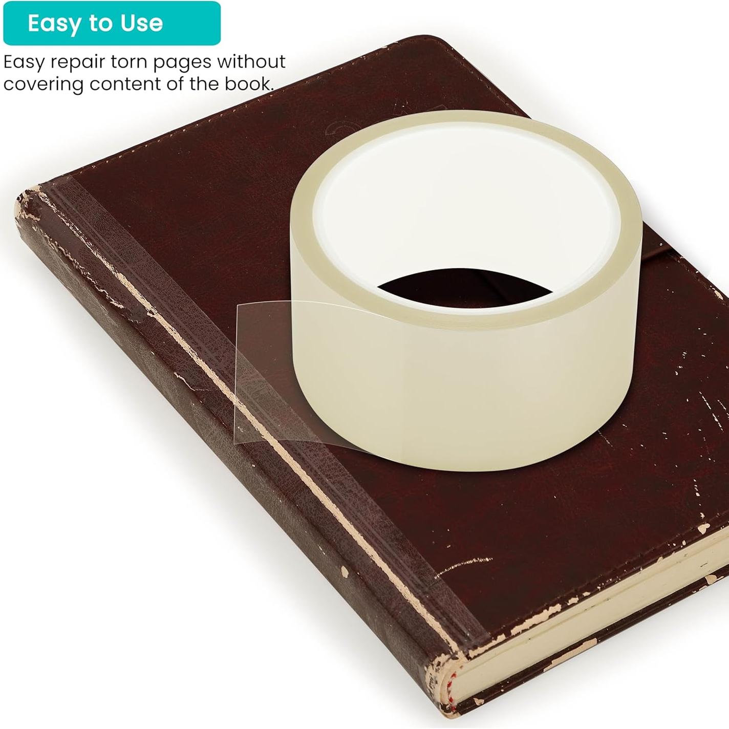 Cinta de Reparación de Libros Transparente HONGSHUN 2.54cm x 30.18m