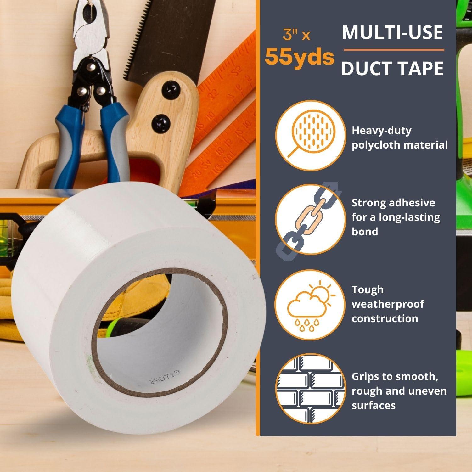 Cinta Adhesiva Ancha GTSE Blanca 3" x 50 Metros Impermeable