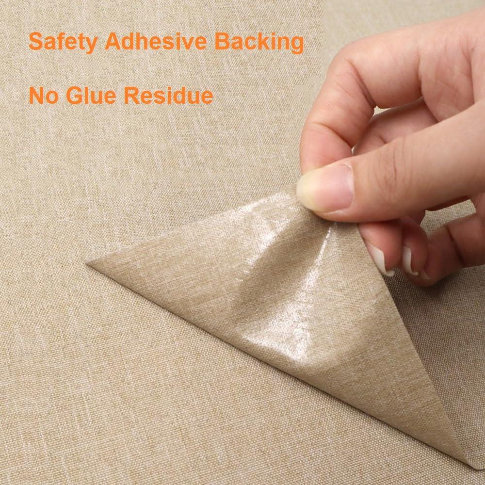 Parche de Lino Autoadhesivo QSJTLM 20x30cm Beige - 2 Piezas