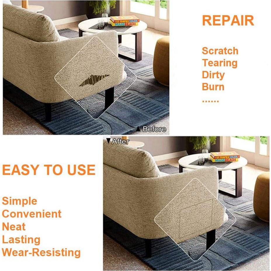 Parche de Lino Autoadhesivo QSJTLM 20x30cm Beige - 2 Piezas