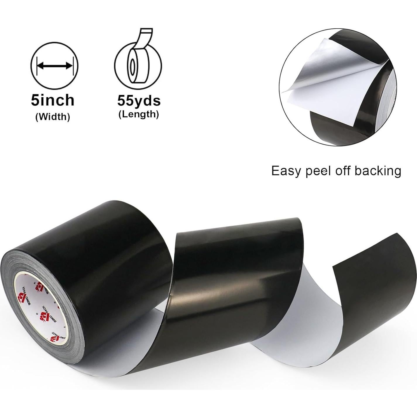 Cinta de Aluminio Negra BOMEI PACK 12.7 cm x 50 m Impermeable