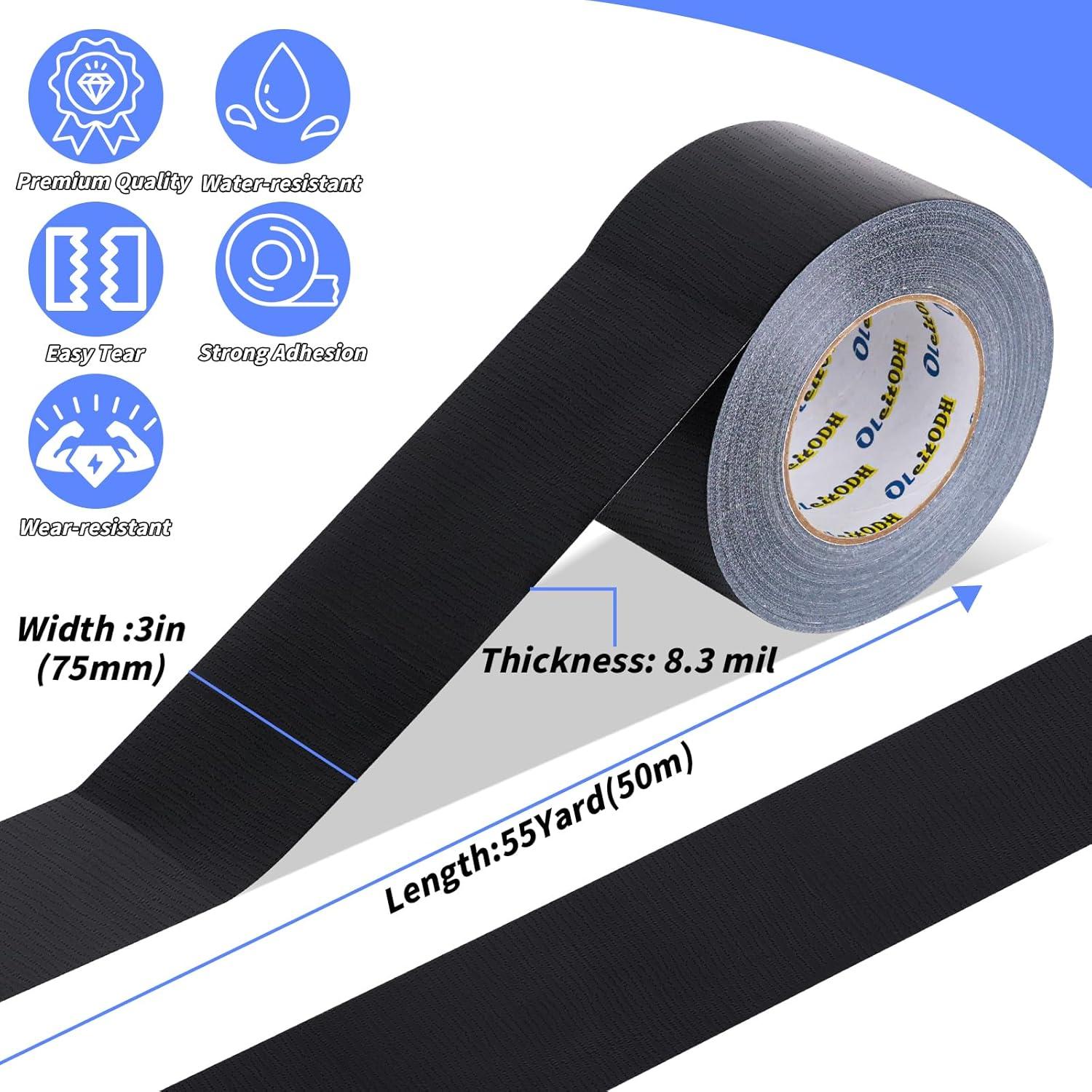 Cinta Adhesiva Negra Resistente Oleitodh 3" x 302.34m - 6 Rollos