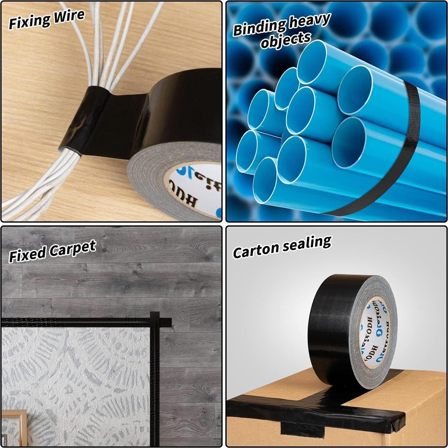 Cinta Adhesiva Negra Resistente Oleitodh 3" x 302.34m - 6 Rollos