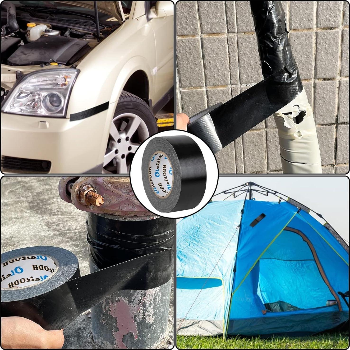 Cinta Adhesiva Negra Resistente Oleitodh 3" x 302.34m - 6 Rollos