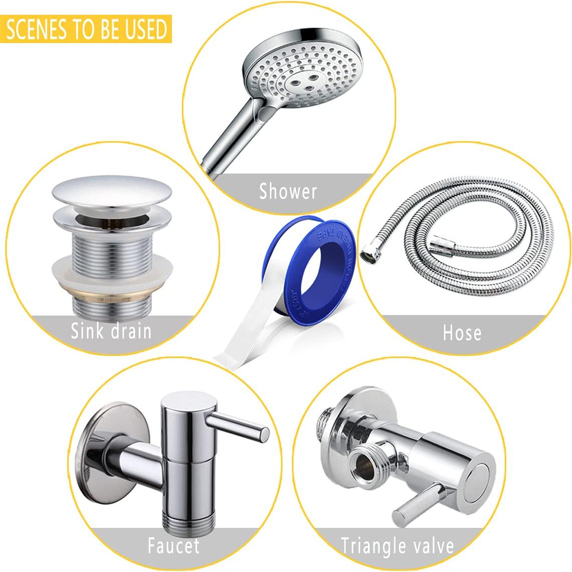 Cinta de Teflón PTFE VOTMELL 4 Rollos 1.27 cm x 1320 cm