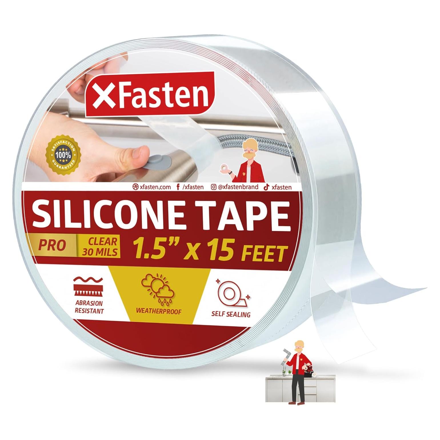 Cinta de Silicona Autoadhesiva XFasten Pro 3.81 cm x 4.57 m