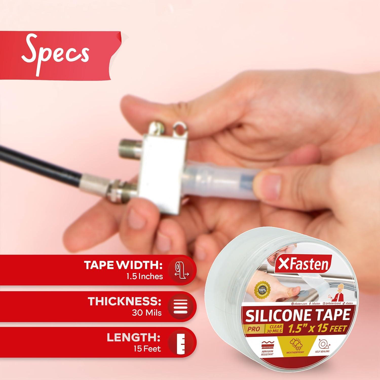 Cinta de Silicona Autoadhesiva XFasten Pro 3.81 cm x 4.57 m