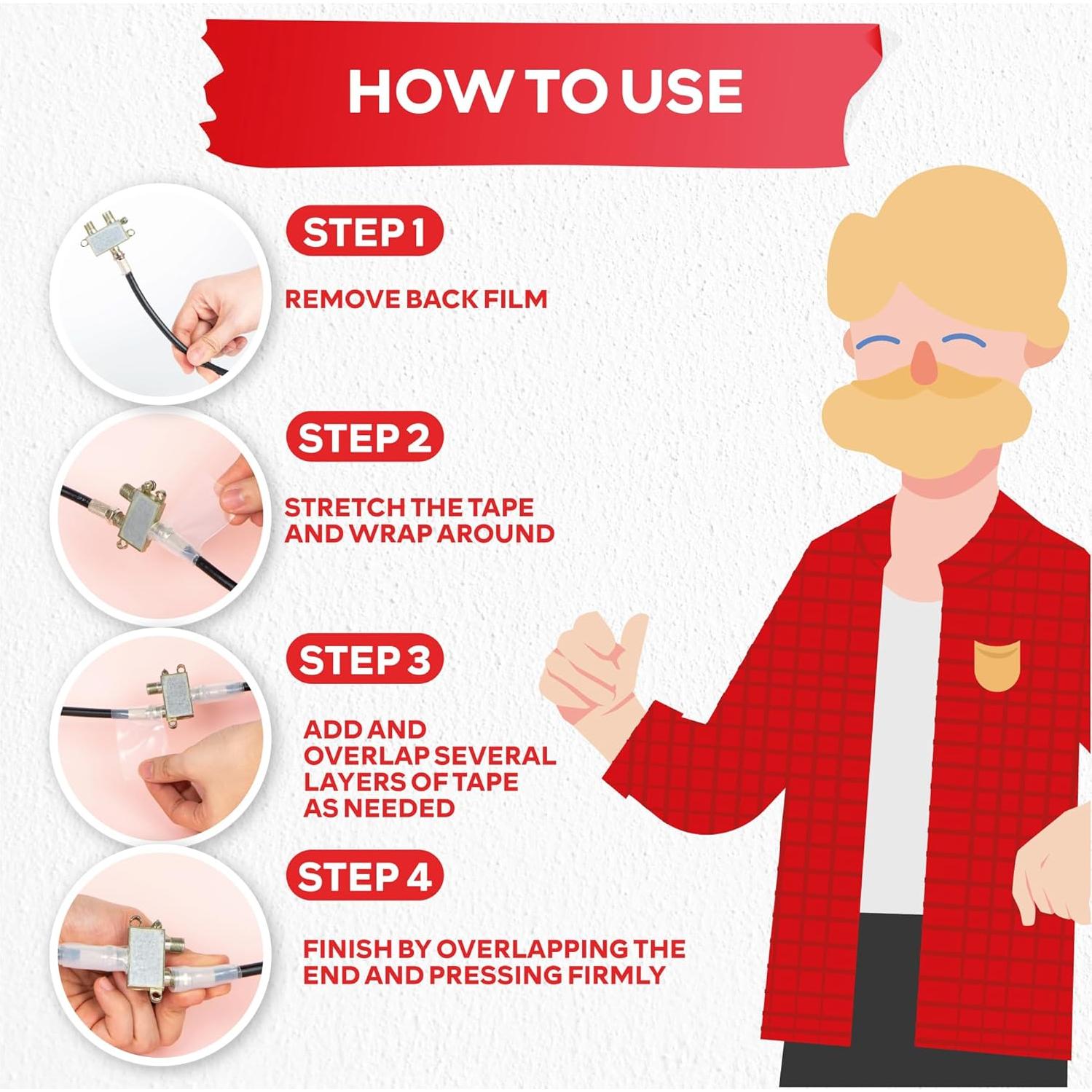 Cinta de Silicona Autoadhesiva XFasten Pro 3.81 cm x 4.57 m