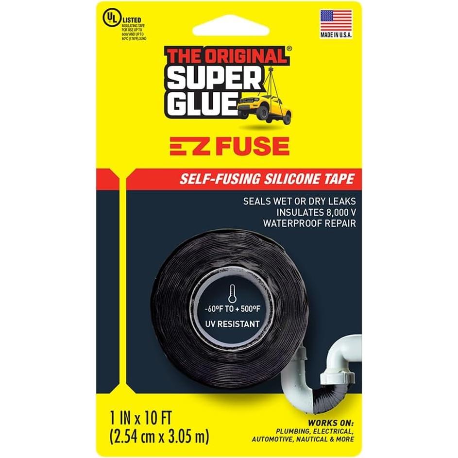 Cinta Auto-Fusible Super Glue 15408 E-Z Fuse 3.05 m Negra