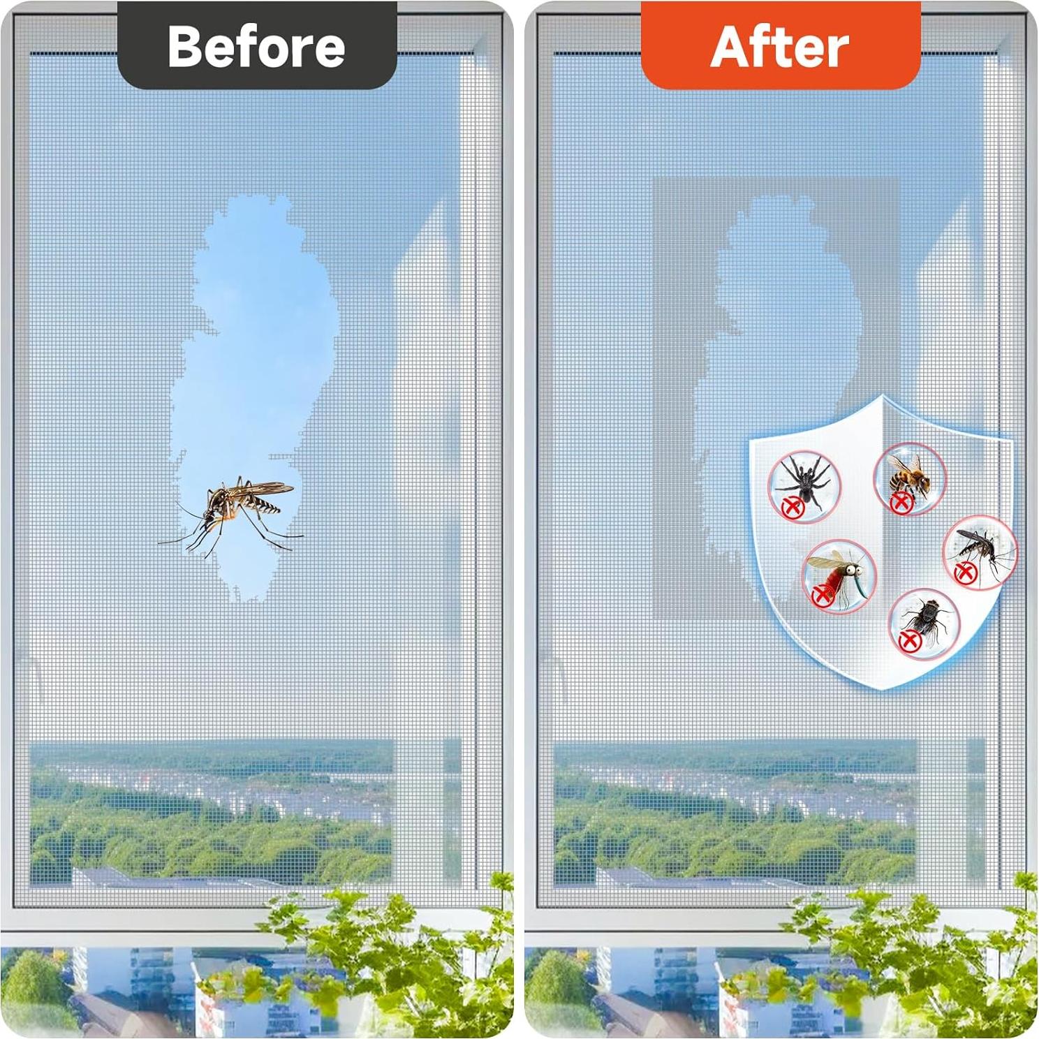 Cinta de Reparación de Pantalla de Ventana HOFUDON 10cm x 6m Gris