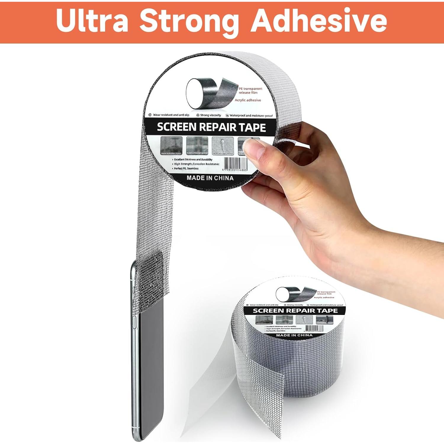 Cinta de Reparación de Pantalla de Ventana HOFUDON 10cm x 6m Gris