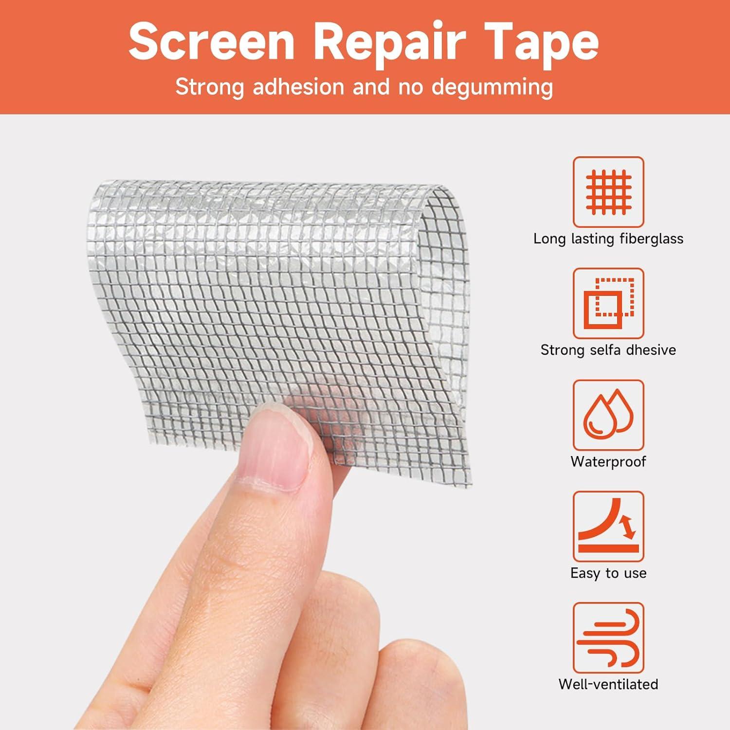 Cinta de Reparación de Pantalla de Ventana HOFUDON 10cm x 6m Gris