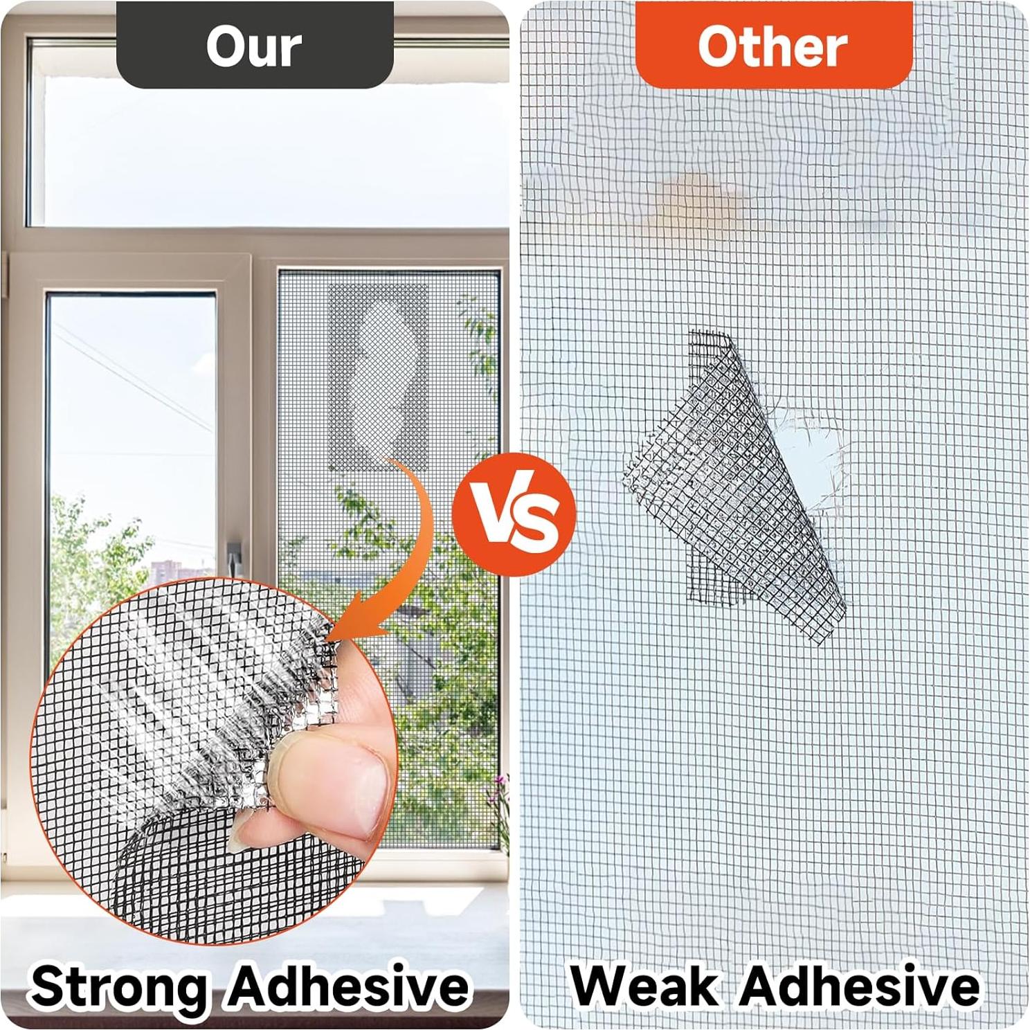 Cinta de Reparación de Pantalla de Ventana HOFUDON 10cm x 6m Gris