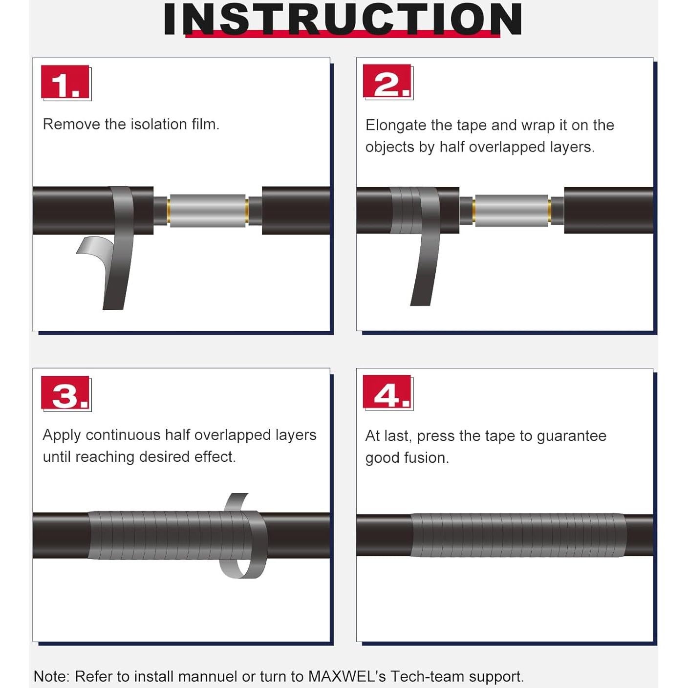 Cinta de Empalme Autoamalgamante Maxwel 19mm x 9.1m 35kV