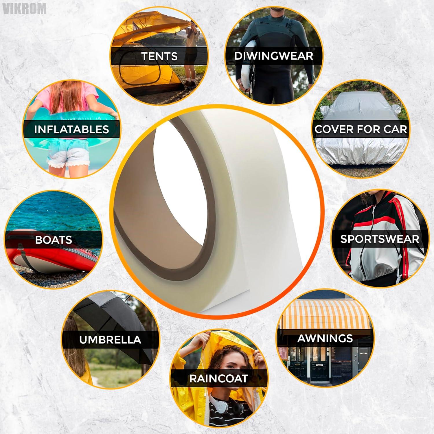 Cinta de Costura Impermeable VIKROM 20m x 2cm Blanca