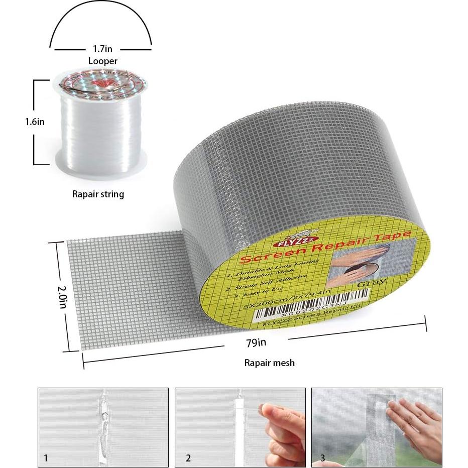 Cinta de Reparación de Pantallas FLYZZZ 2x201.5 cm Impermeable