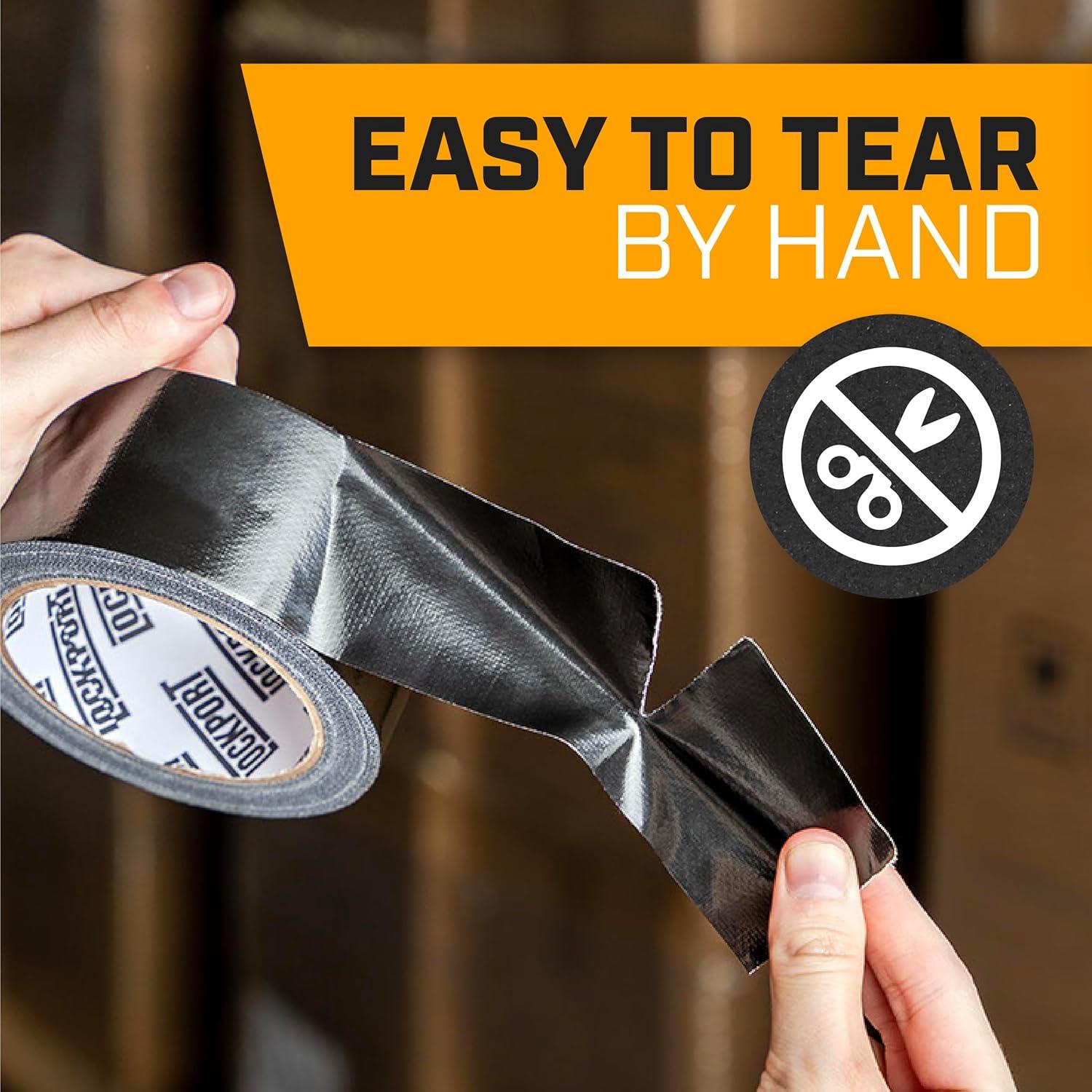 Cinta Ducto Negra Lockport 5cm x 41m - Impermeable y Sin Residuo