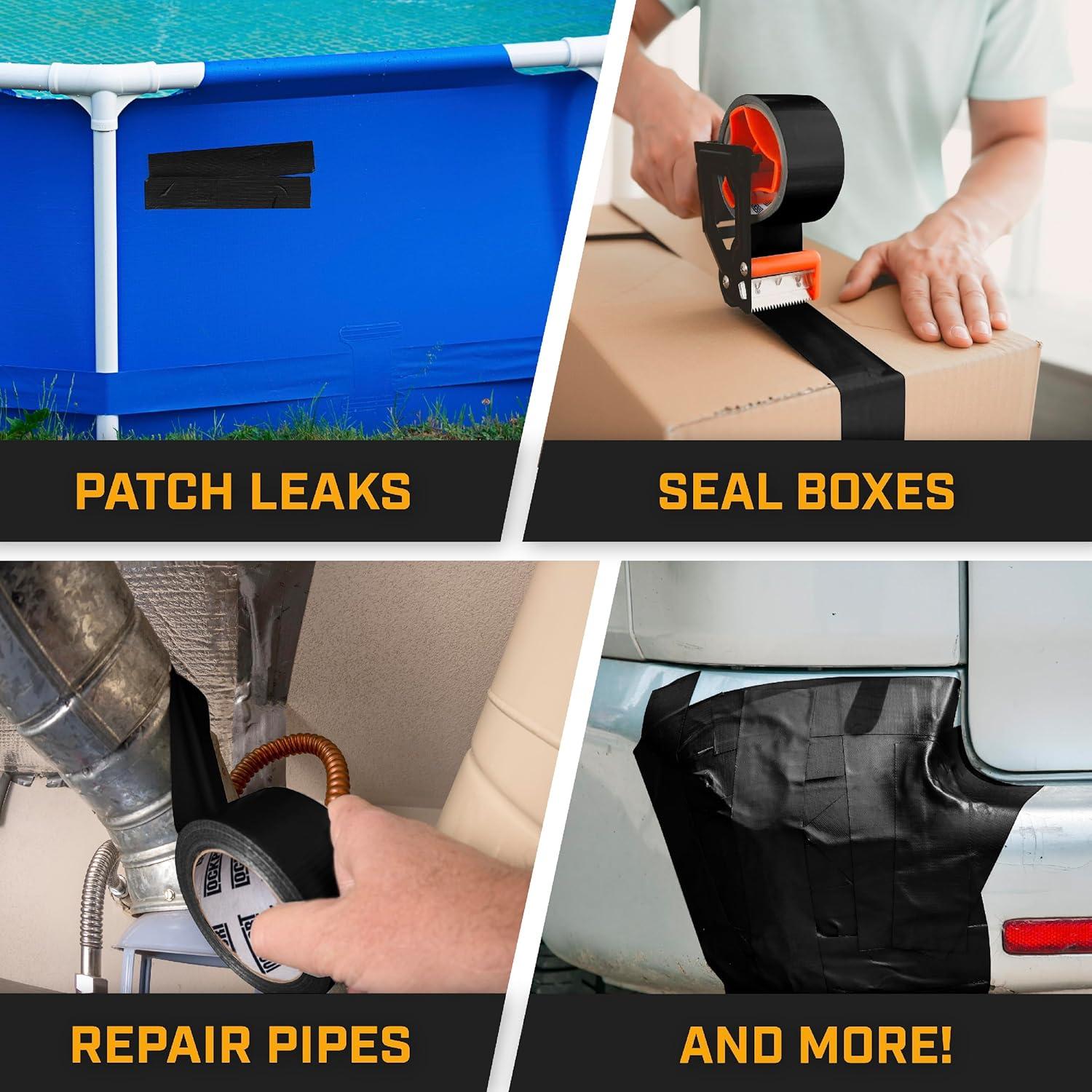 Cinta Ducto Negra Lockport 5cm x 41m - Impermeable y Sin Residuo