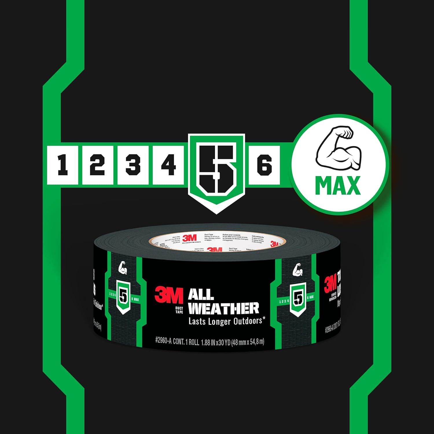 Cinta adhesiva 3M para todo clima 1.88" x 36.6 m resistente UV