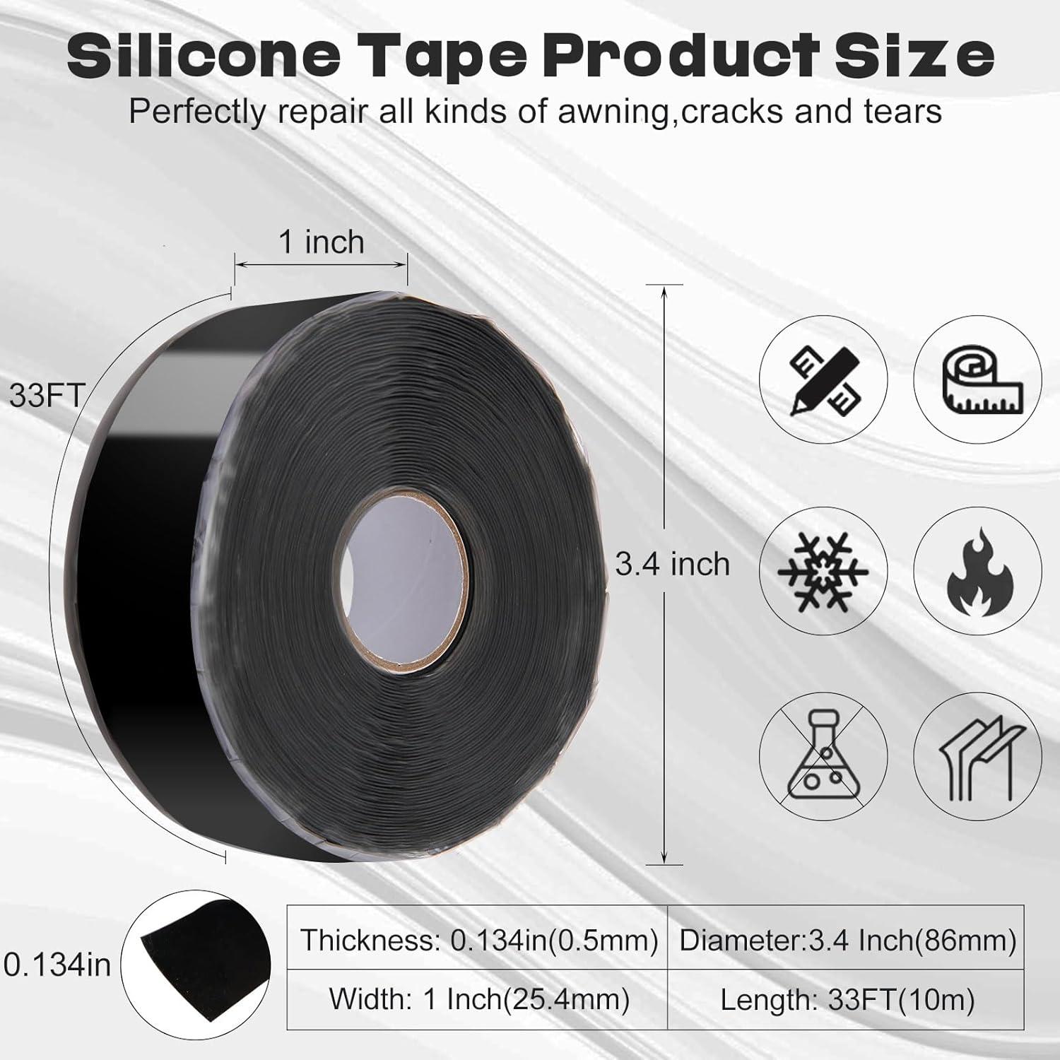 Cinta de Silicona Autoadhesiva FDALAS 2.5cm x 10m Negra