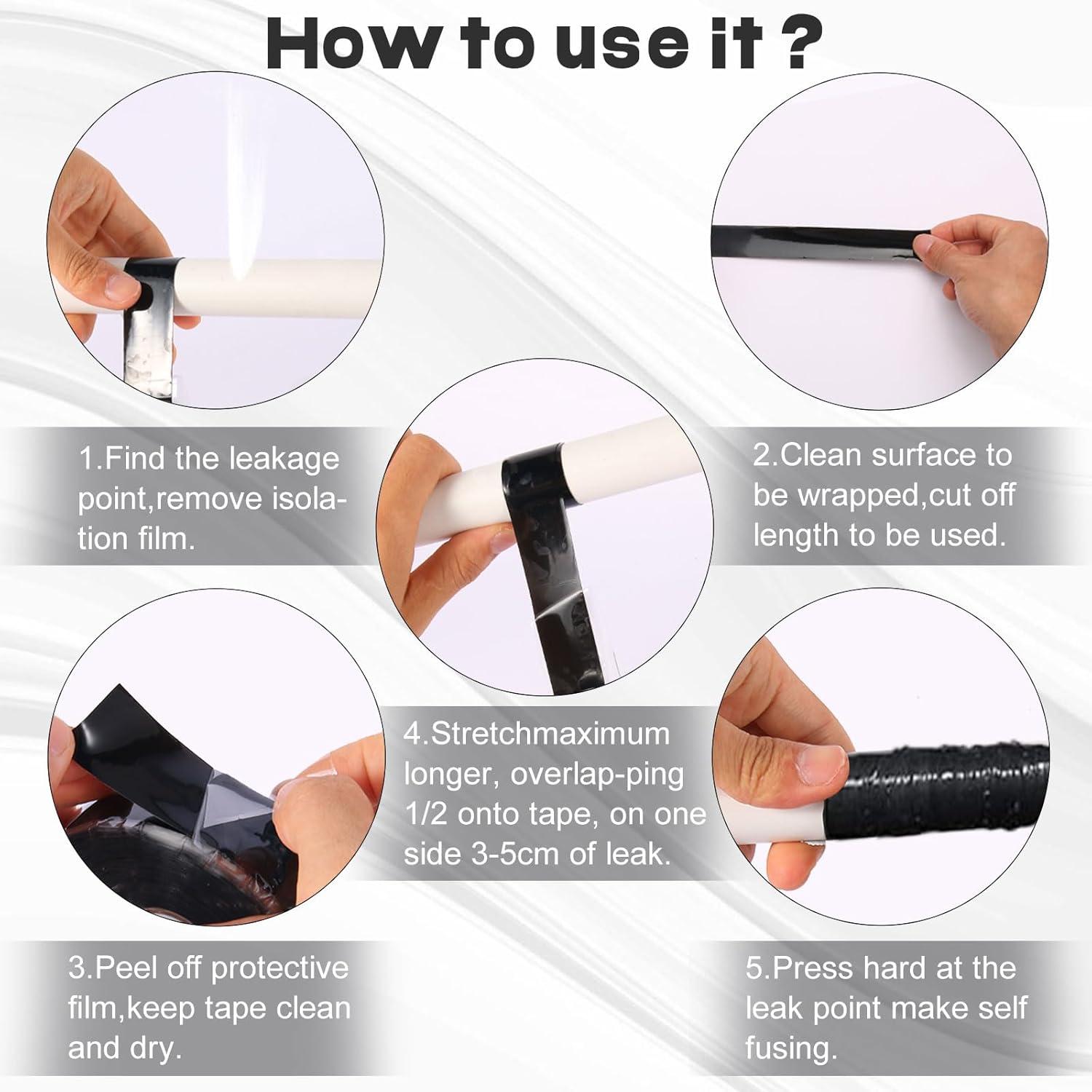 Cinta de Silicona Autoadhesiva FDALAS 2.5cm x 10m Negra