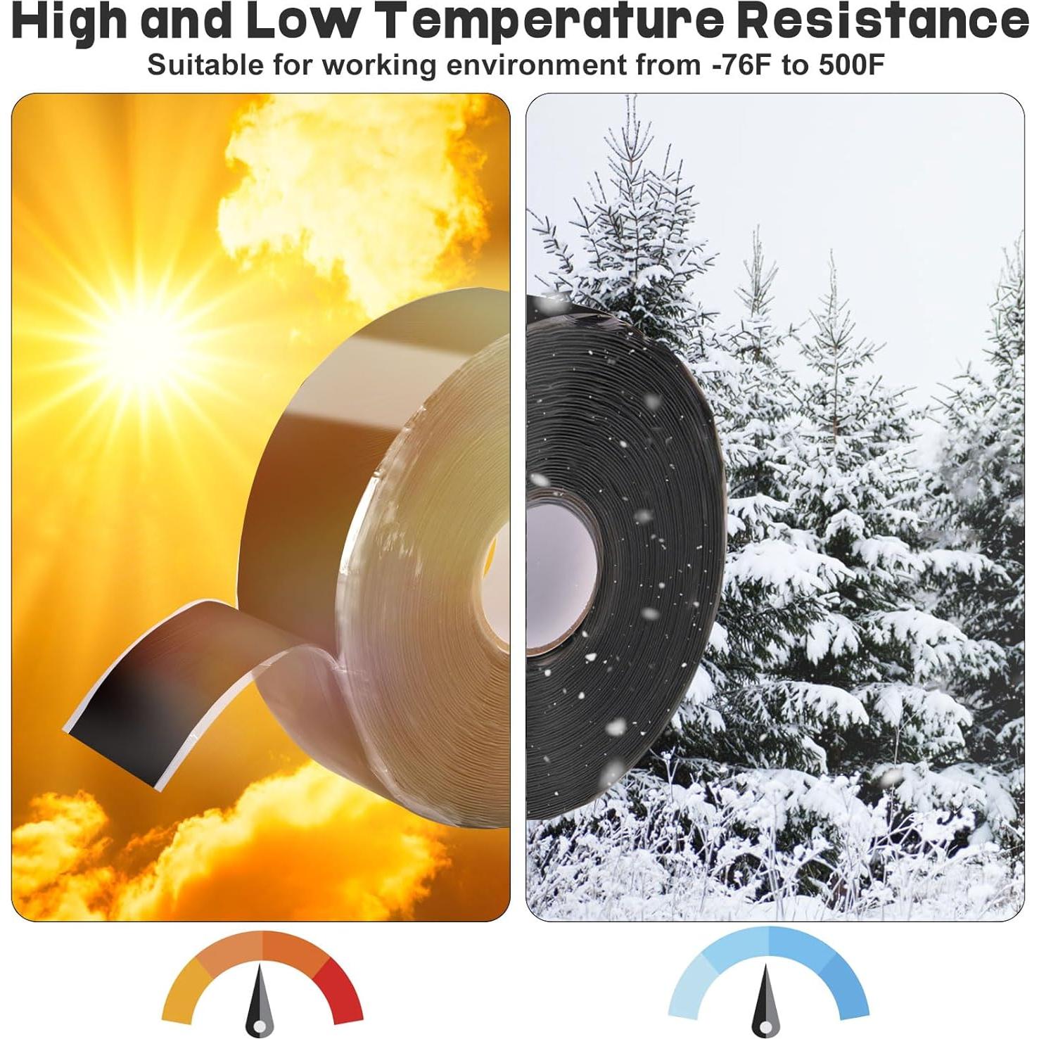 Cinta de Silicona Autoadhesiva FDALAS 2.5cm x 10m Negra