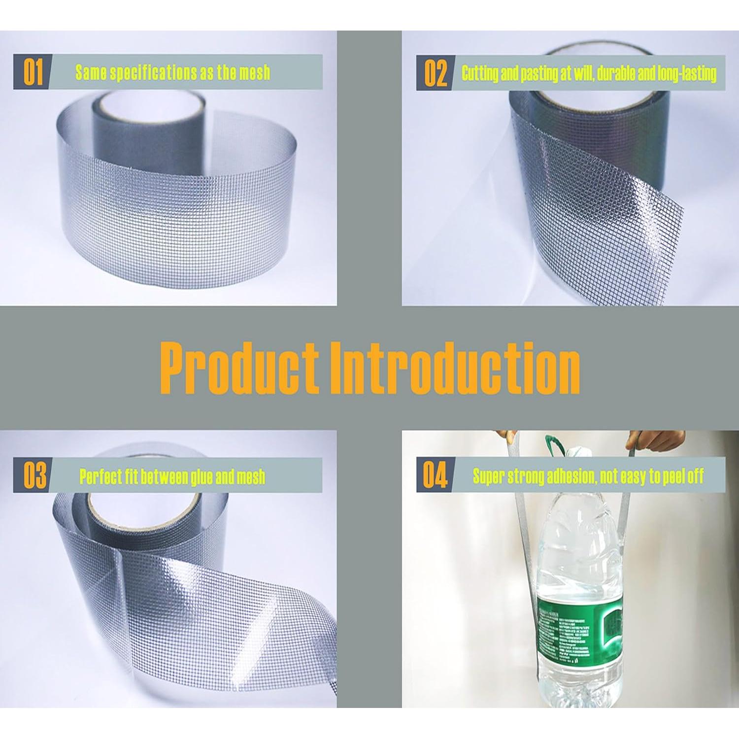 Cinta de Reparación de Pantallas de Ventana Yongde 7.62cm x 5.03m Negra