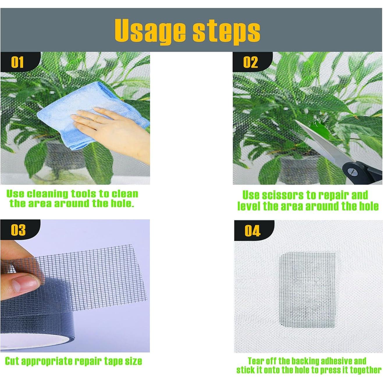 Cinta de Reparación de Pantallas de Ventana Yongde 7.62cm x 5.03m Negra