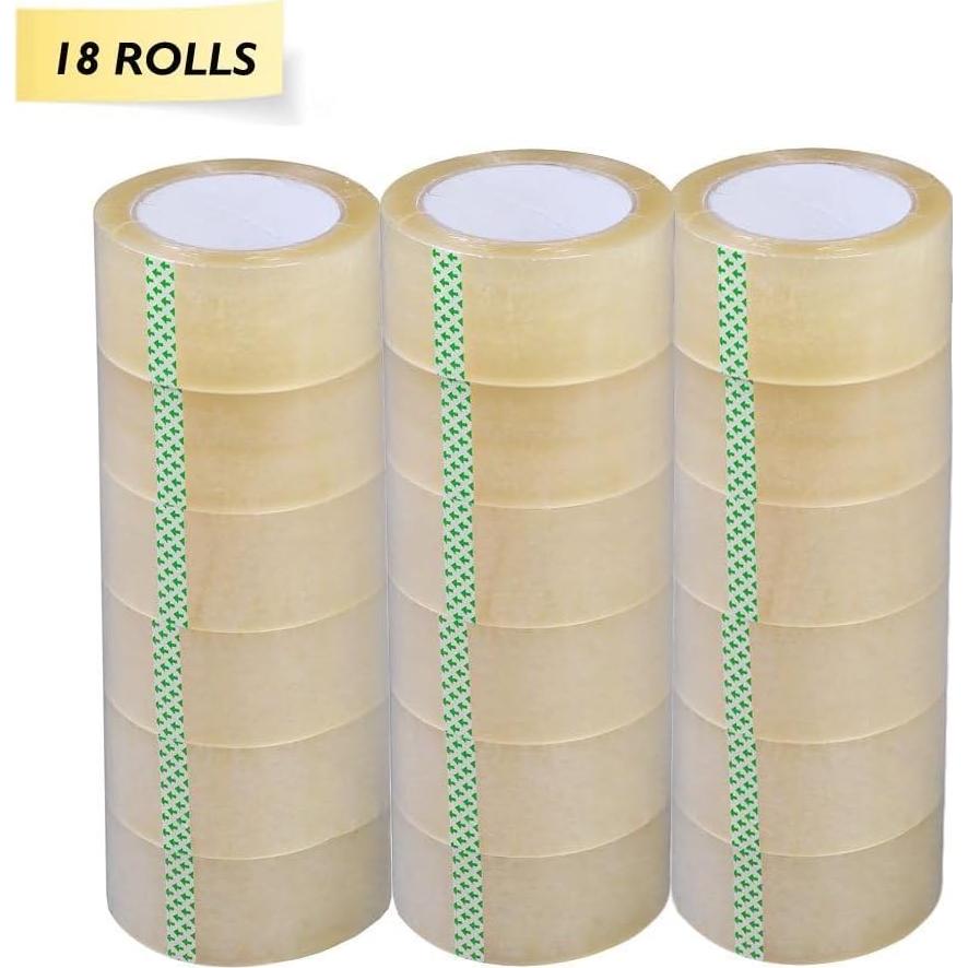 Cinta de Embalaje Transparente PARTYSAVING 18 Rollos 5 cm x 54.86 m