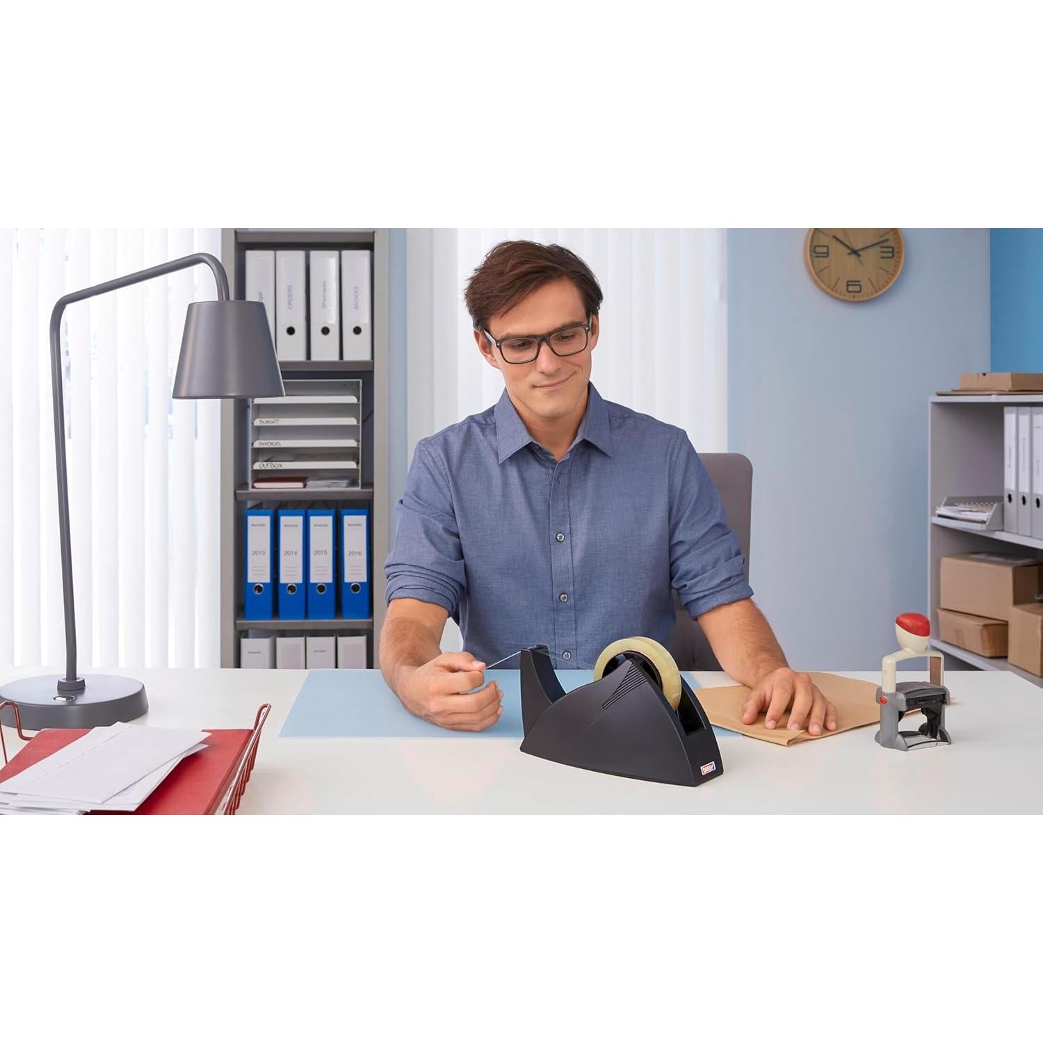 Dispensador de Cinta Adhesiva tesa Easy Cut Profesional 25mm Rojo/Azul