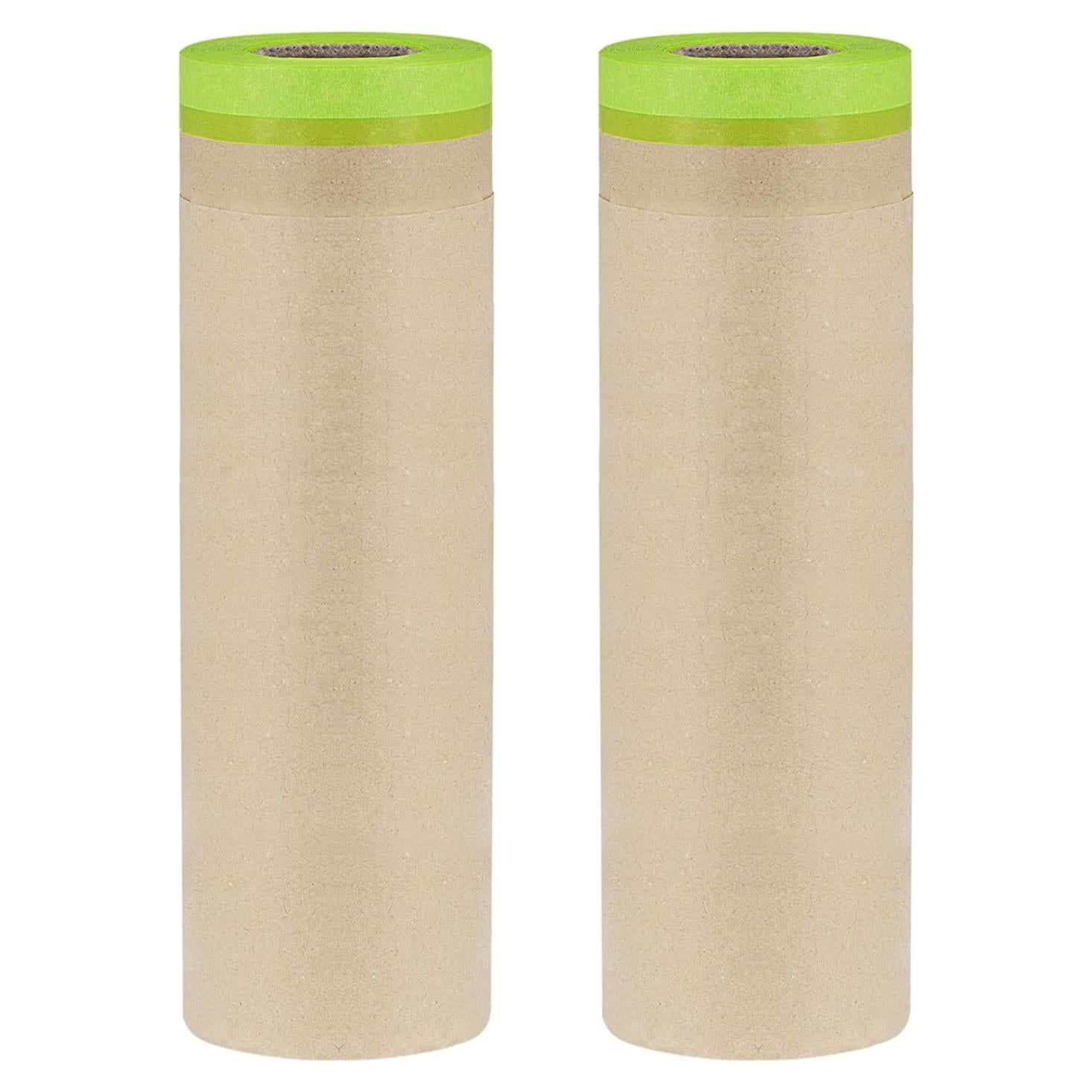 Película de Enmascarar Pre-Cinta uxcell 60cm x 15m Marrón 2Pcs